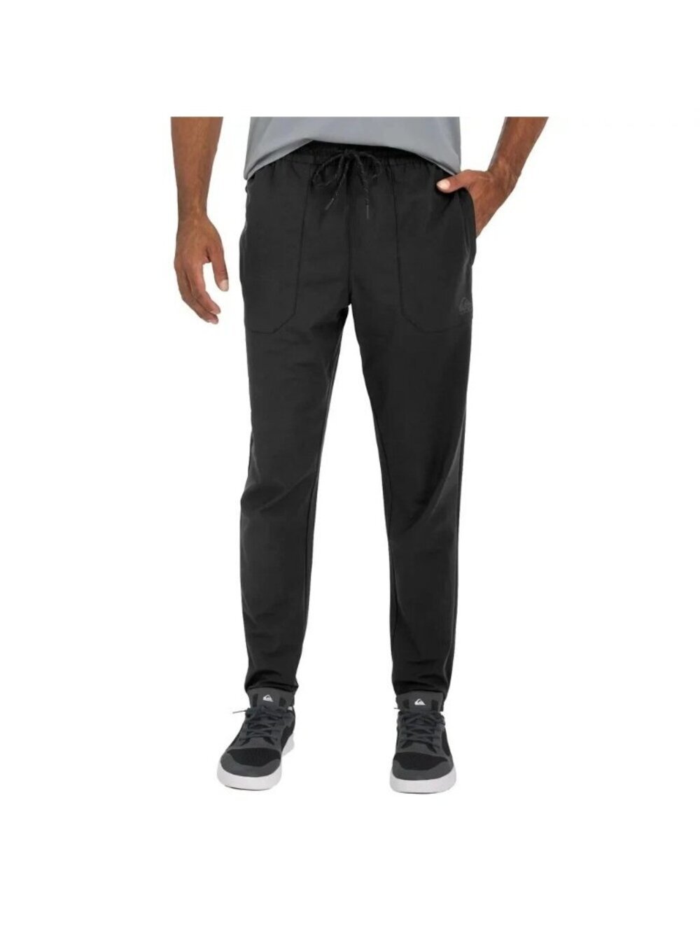 NWOT Quiksilver Men's L Black Regular Fit Polyester Jogger Pants
